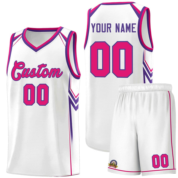 Custom White Arrow Graffiti Pattern Sports Uniform Basketball Jersey | BuyFootballJersey