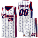 Custom White Navy Star Graffiti Pattern Sets Sports Uniform Basketball Jersey | BuyFootballJersey