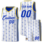Custom White Royal Star Graffiti Pattern Sets Sports Uniform Basketball Jersey | BuyFootballJersey