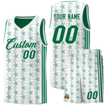 Custom White Kelly Green Star Graffiti Pattern Sets Sports Uniform Basketball Jersey | BuyFootballJersey