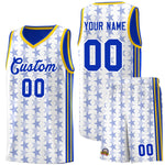 Custom White Royal Star Graffiti Pattern Sets Sports Uniform Basketball Jersey | BuyFootballJersey