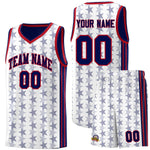 Custom White Navy Star Graffiti Pattern Sets Sports Uniform Basketball Jersey | BuyFootballJersey