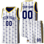 Custom White Navy Star Graffiti Pattern Sets Sports Uniform Basketball Jersey | BuyFootballJersey