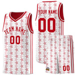 Custom White Red Star Graffiti Pattern Sets Sports Uniform Basketball Jersey | BuyFootballJersey