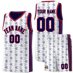 Custom White Navy Star Graffiti Pattern Sets Sports Uniform Basketball Jersey | BuyFootballJersey