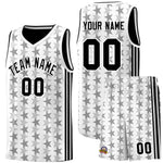 Custom White Black Star Graffiti Pattern Sets Sports Uniform Basketball Jersey | BuyFootballJersey