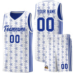Custom White Royal Star Graffiti Pattern Sets Sports Uniform Basketball Jersey | BuyFootballJersey