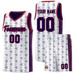 Custom White Navy Star Graffiti Pattern Sets Sports Uniform Basketball Jersey | BuyFootballJersey