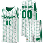 Custom White Kelly Green Star Graffiti Pattern Sets Sports Uniform Basketball Jersey | BuyFootballJersey