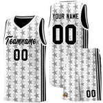 Custom White Black Star Graffiti Pattern Sets Sports Uniform Basketball Jersey | BuyFootballJersey
