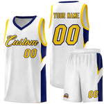 Custom White Navy Side Design Sets Sports Uniform Basketball Jersey | BuyFootballJersey