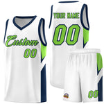 Custom White Navy Side Design Sets Sports Uniform Basketball Jersey | BuyFootballJersey