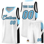 Custom White Light Blue Side Design Sets Sports Uniform Basketball Jersey | BuyFootballJersey