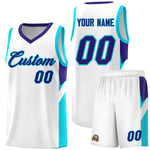Custom White Royal Side Design Sets Sports Uniform Basketball Jersey | BuyFootballJersey