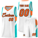 Custom White Orange Side Design Sets Sports Uniform Basketball Jersey | BuyFootballJersey
