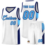 Custom White Navy Side Design Sets Sports Uniform Basketball Jersey | BuyFootballJersey