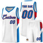 Custom White Royal Side Design Sets Sports Uniform Basketball Jersey | BuyFootballJersey