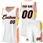 Custom White Orange Side Design Sets Sports Uniform Basketball Jersey | BuyFootballJersey