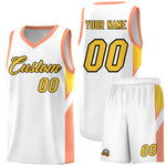Custom White Orange Side Design Sets Sports Uniform Basketball Jersey | BuyFootballJersey