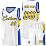 Custom White Royal Side Design Sets Sports Uniform Basketball Jersey | BuyFootballJersey