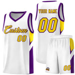 Custom White Purple Side Design Sets Sports Uniform Basketball Jersey | BuyFootballJersey