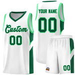 Custom White Kelly Green Side Design Sets Sports Uniform Basketball Jersey | BuyFootballJersey