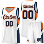 Custom White Orange Side Design Sets Sports Uniform Basketball Jersey | BuyFootballJersey