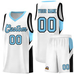 Custom White Light Blue Side Design Sets Sports Uniform Basketball Jersey | BuyFootballJersey