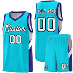 Custom Sky Blue Royal Side Design Sets Sports Uniform Basketball Jersey | BuyFootballJersey