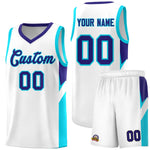 Custom White Royal Side Design Sets Sports Uniform Basketball Jersey | BuyFootballJersey