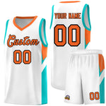 Custom White Orange Side Design Sets Sports Uniform Basketball Jersey | BuyFootballJersey