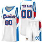 Custom White Royal Side Design Sets Sports Uniform Basketball Jersey | BuyFootballJersey