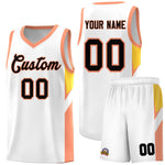 Custom White Orange Side Design Sets Sports Uniform Basketball Jersey | BuyFootballJersey