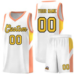 Custom White Orange Side Design Sets Sports Uniform Basketball Jersey | BuyFootballJersey