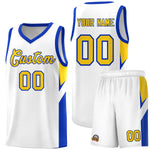 Custom White Royal Side Design Sets Sports Uniform Basketball Jersey | BuyFootballJersey