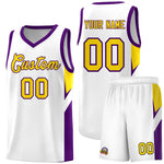 Custom White Purple Side Design Sets Sports Uniform Basketball Jersey | BuyFootballJersey