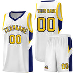 Custom White Navy Side Design Sets Sports Uniform Basketball Jersey | BuyFootballJersey