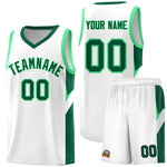 Custom White Kelly Green Side Design Sets Sports Uniform Basketball Jersey | BuyFootballJersey