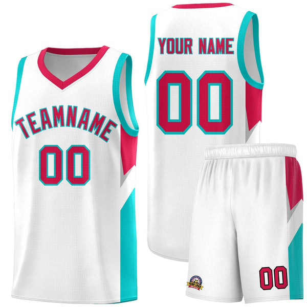 Custom White Red Side Design Sets Sports Uniform Basketball Jersey | BuyFootballJersey