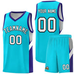 Custom Sky Blue Royal Side Design Sets Sports Uniform Basketball Jersey | BuyFootballJersey