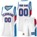Custom White Royal Side Design Sets Sports Uniform Basketball Jersey | BuyFootballJersey