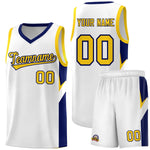 Custom White Navy Side Design Sets Sports Uniform Basketball Jersey | BuyFootballJersey