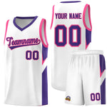 Custom White Purple Side Design Sets Sports Uniform Basketball Jersey | BuyFootballJersey