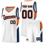 Custom White Orange Side Design Sets Sports Uniform Basketball Jersey | BuyFootballJersey