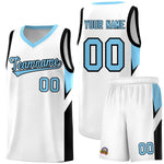 Custom White Light Blue Side Design Sets Sports Uniform Basketball Jersey | BuyFootballJersey