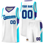 Custom White Royal Side Design Sets Sports Uniform Basketball Jersey | BuyFootballJersey
