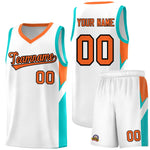 Custom White Orange Side Design Sets Sports Uniform Basketball Jersey | BuyFootballJersey