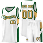 Custom White Green Side Design Sets Sports Uniform Basketball Jersey | BuyFootballJersey