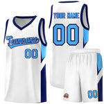 Custom White Navy Side Design Sets Sports Uniform Basketball Jersey | BuyFootballJersey