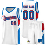 Custom White Royal Side Design Sets Sports Uniform Basketball Jersey | BuyFootballJersey